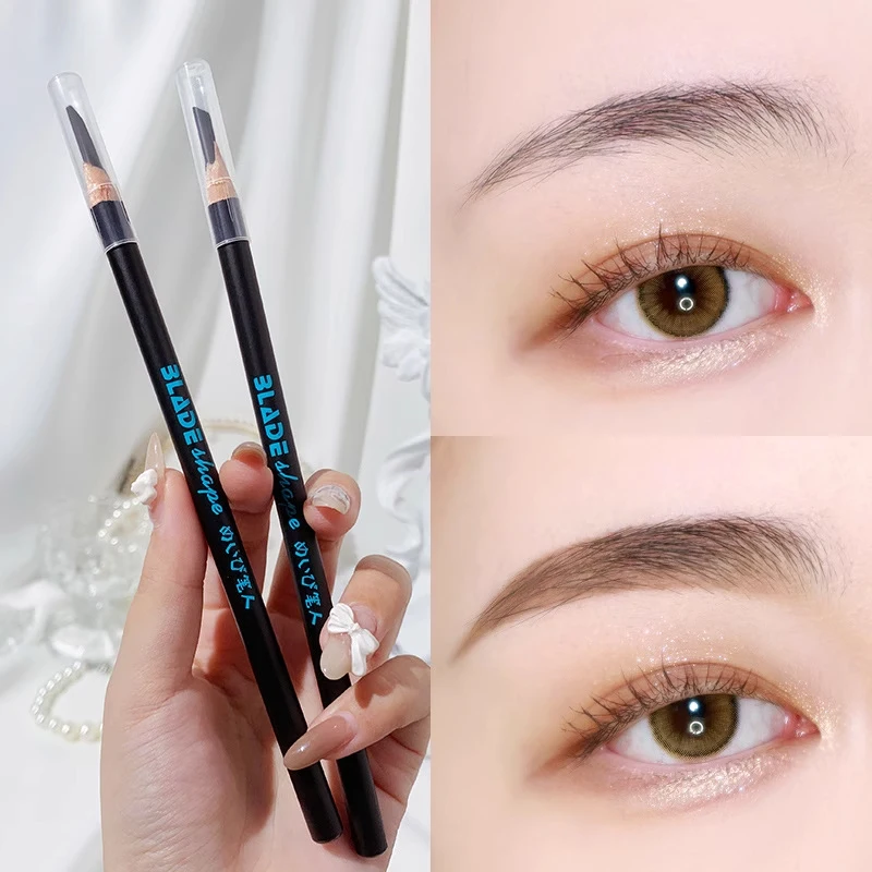 Classic machete eyebrow pencil with a hard core that is waterproof, sweat resistant, long-lasting, non fading, and naturally
