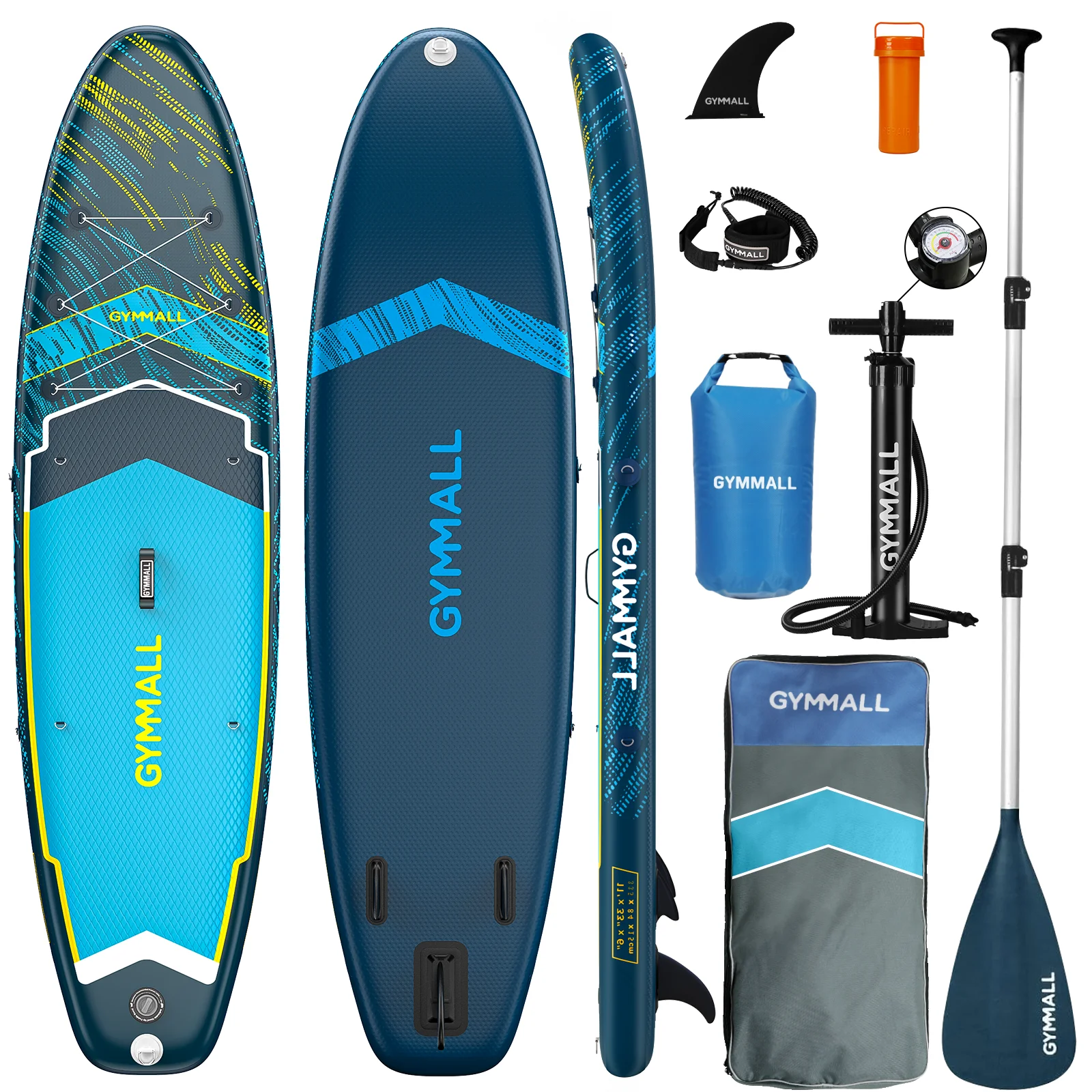 Heavy-duty Inflatable SUP Board 1000D Drop Stitch Anti-UV Coating Stand Up Paddleboard for All Skill Levels & Water Conditions
