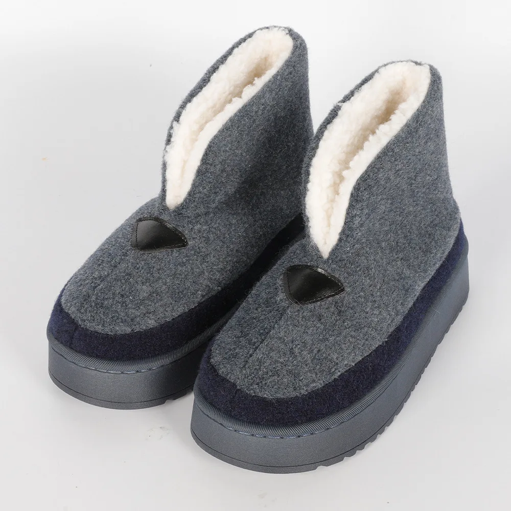 Women's Cashmere Knit House Slipper Booties Cotton Quilted Warm Indoor Ankle Boots Slippers