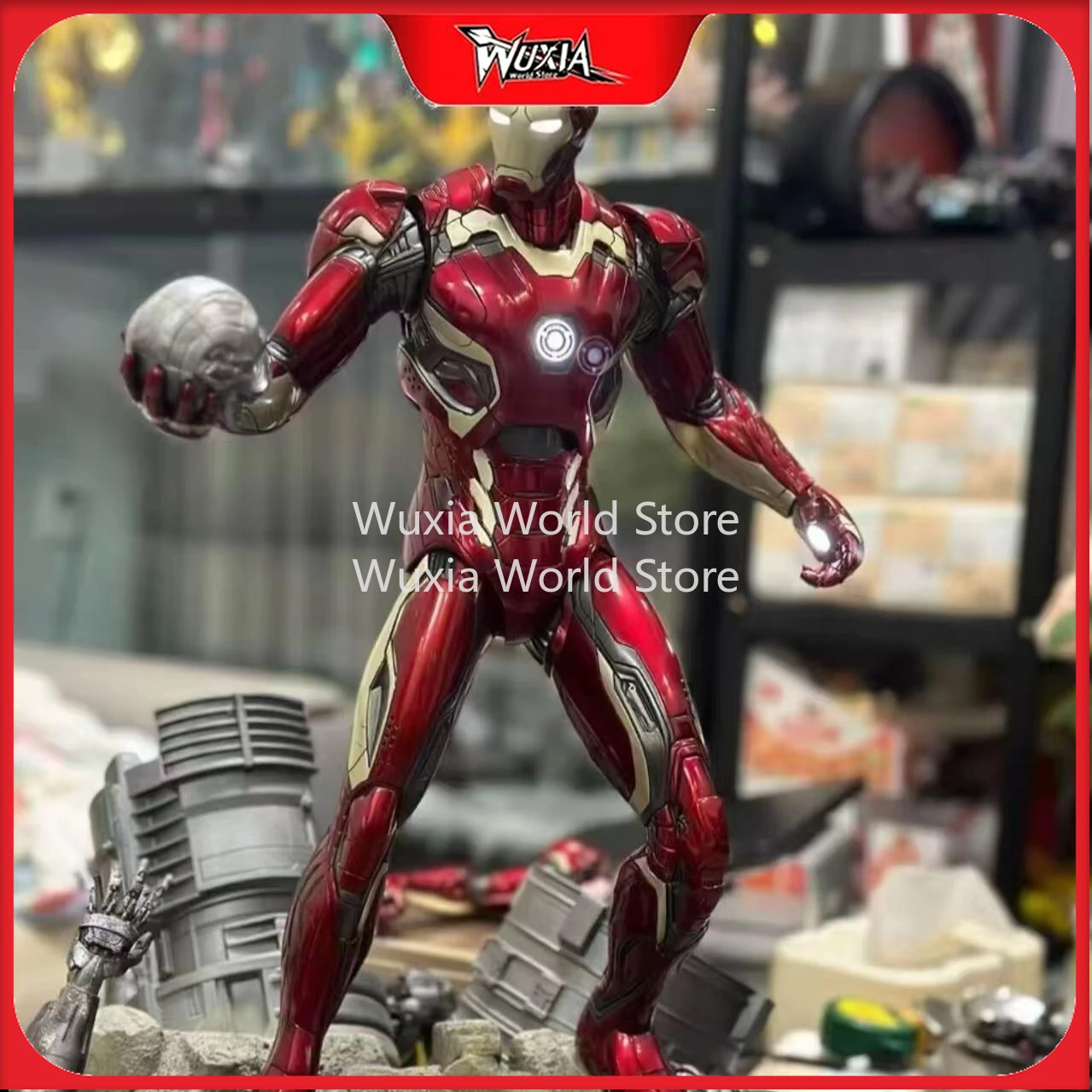 

58cm Height Mark45 Figure Marvel Anime Figures Collection Model GK Light-up Desktop Ornament Decorations Best Gifts for Children