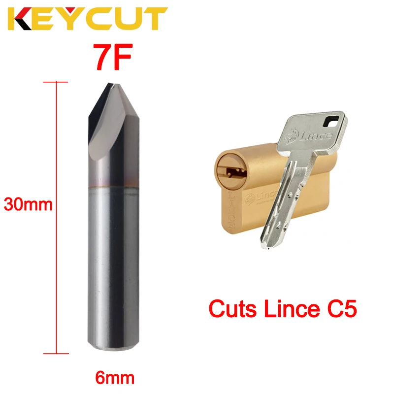 

JMA Multicode Cutter 7F Milling Cutter D6x30 for Lince Model C5 keys Aftermarket Locksmith Tools