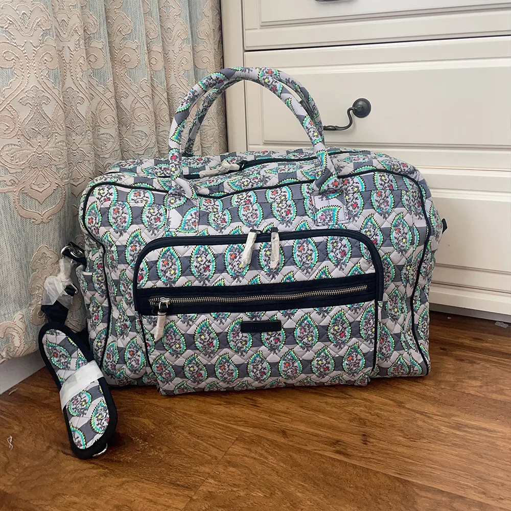 VB pure cotton environmentally friendly printed large carry on luggage bag can be fitted with a suitcase travel bag