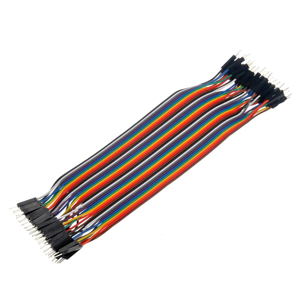3Pcs 20Cm 40Pin Breadboard Jumper Wires Kit Copper Core Ribbon Cable 0.1inch Pitch for Prototyping Embedded Systems