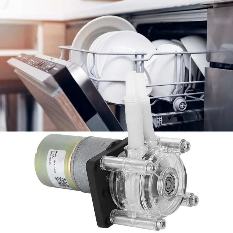 Peristaltic Pump Self‑Priming Stainless Steel Wheel Frame PC Transparent Head DC Motor(12V-24V )