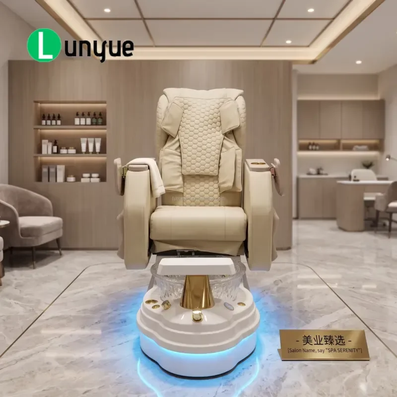 Luxury Adjustable Backrest Wide Comfortable Seat High End Spa Massage Foot Chair With Smoke Function For Home