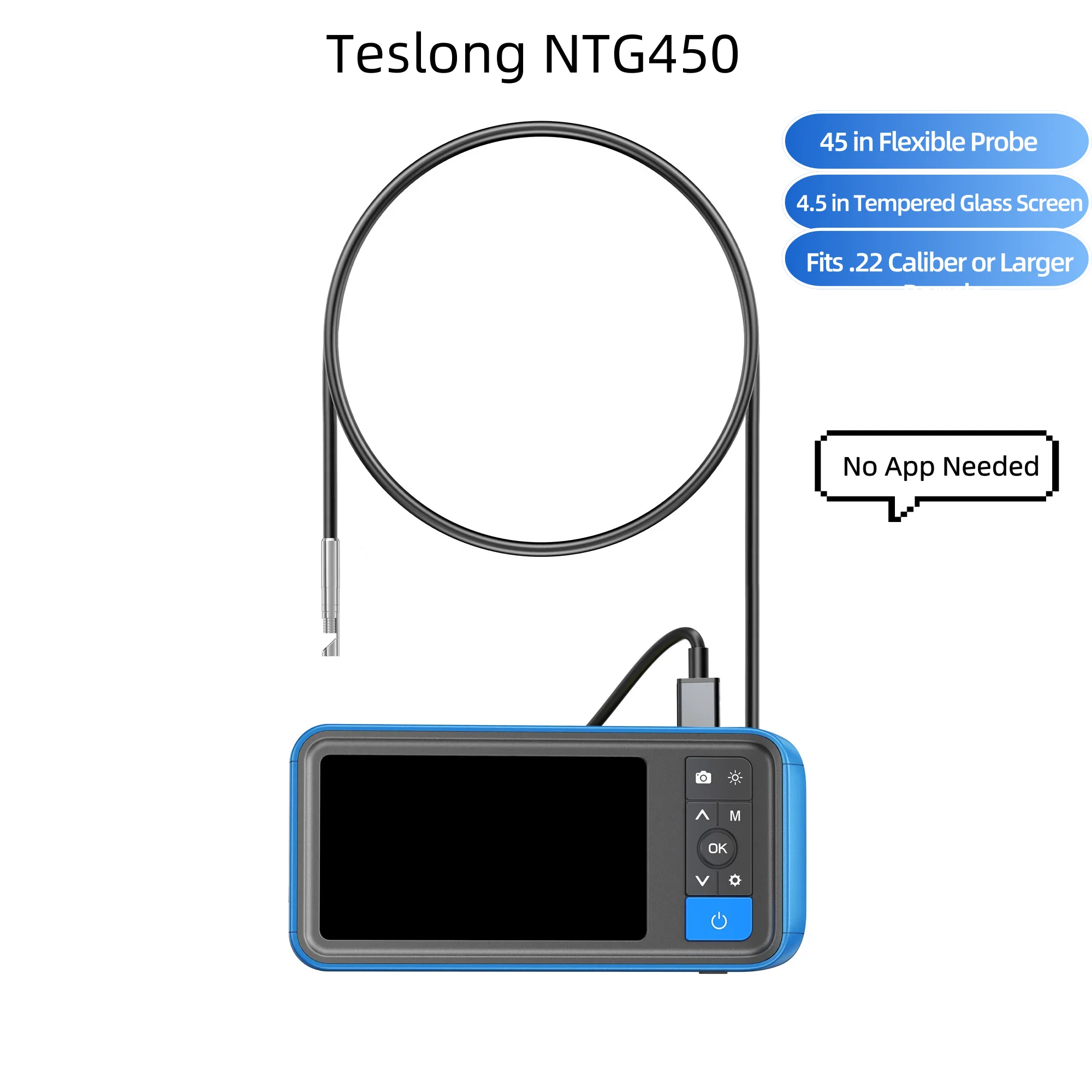 Borescopes endoscopes NTG450/ NTG450H inspect Camera Rifle BORESCOPE with 4.5-INCH HD Screen (26-inch Rigid Probe)