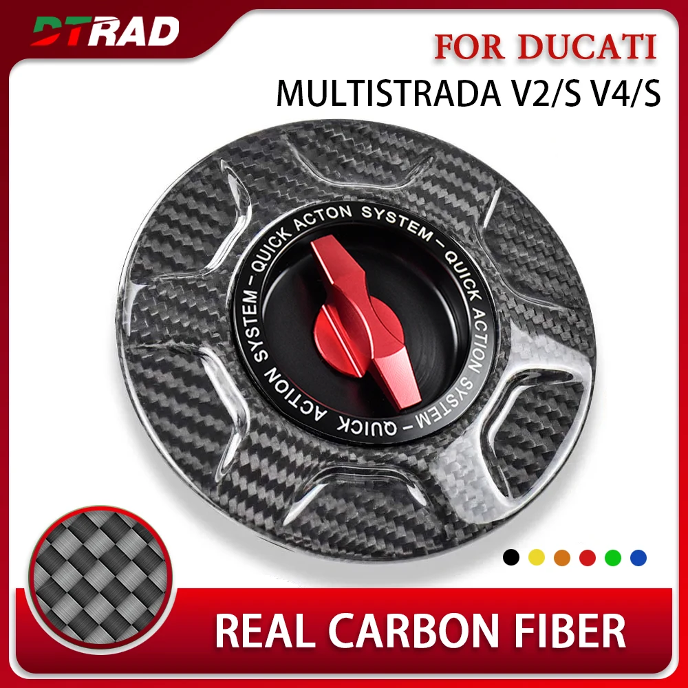 For DUCATI MULTISTRADA V4/V4 S 2021-2023 V2 Motorcycle Accessories Carbon Fiber Keyless Fuel Gas Cap Quick Release Tank Cover