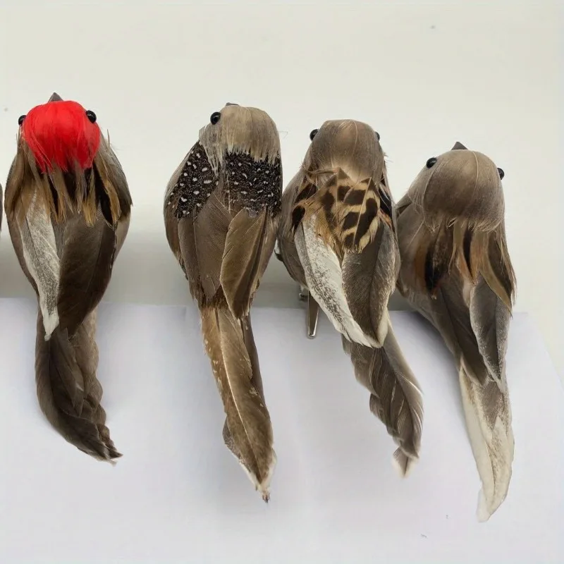 1Pc Lot Simulated Feather Bird Courtyard Green Plants Home Decoration Crafts Bird Props Decoration Accessories