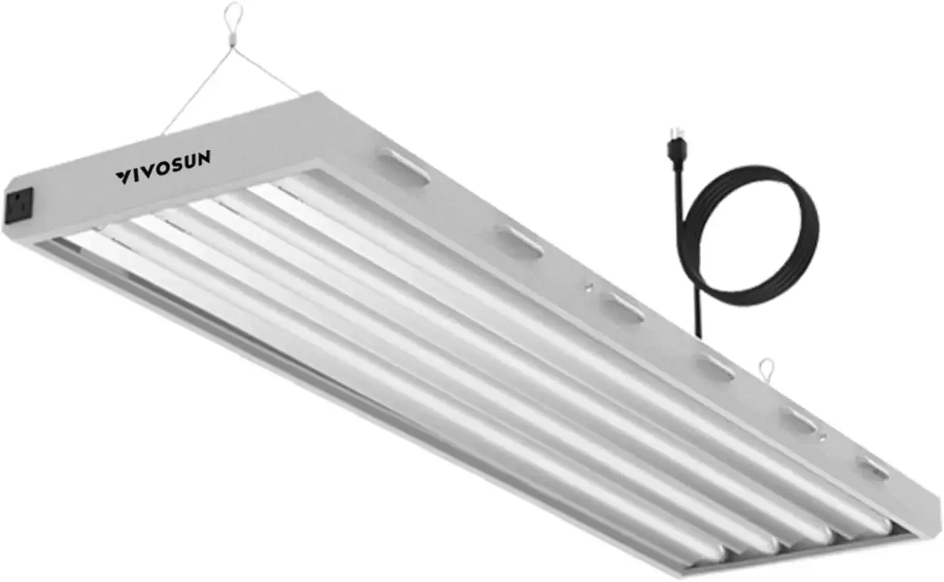 

T5 Grow Lights, 5000 Lumens per 4ft., 216W (4 X 54W), 6500K HO Fluorescent Tubes, with High-Output T5 Light Fixture Bulbs for In