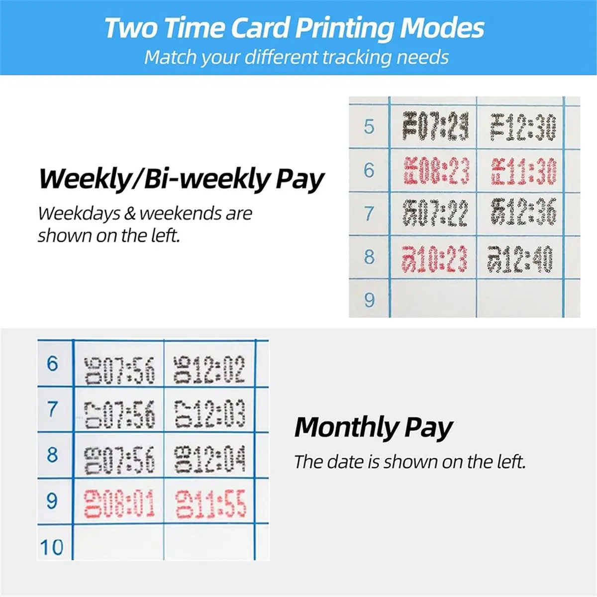 【New User-Coupon!】Employee Time Clocks for Small Business, Auto-Align Time Clock Punch Machine with 50-Piece Time Cards US Plug