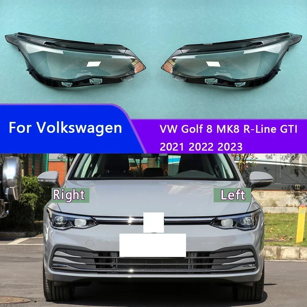 

For Volkswagen VW Golf 8 MK8 R-Line GTI 2021 2022 2023 Headlamp Cover Transparent Lampshade Lamp Shade Headlight Shell
