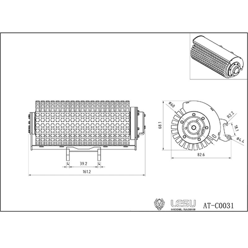 Zestaw do zamiatania szczotka do czyszczenia LESU Metal Green do 1/14 RC hydrauliczne ładowarki Skid DIY Model ulepszone akcesoria THZH1609