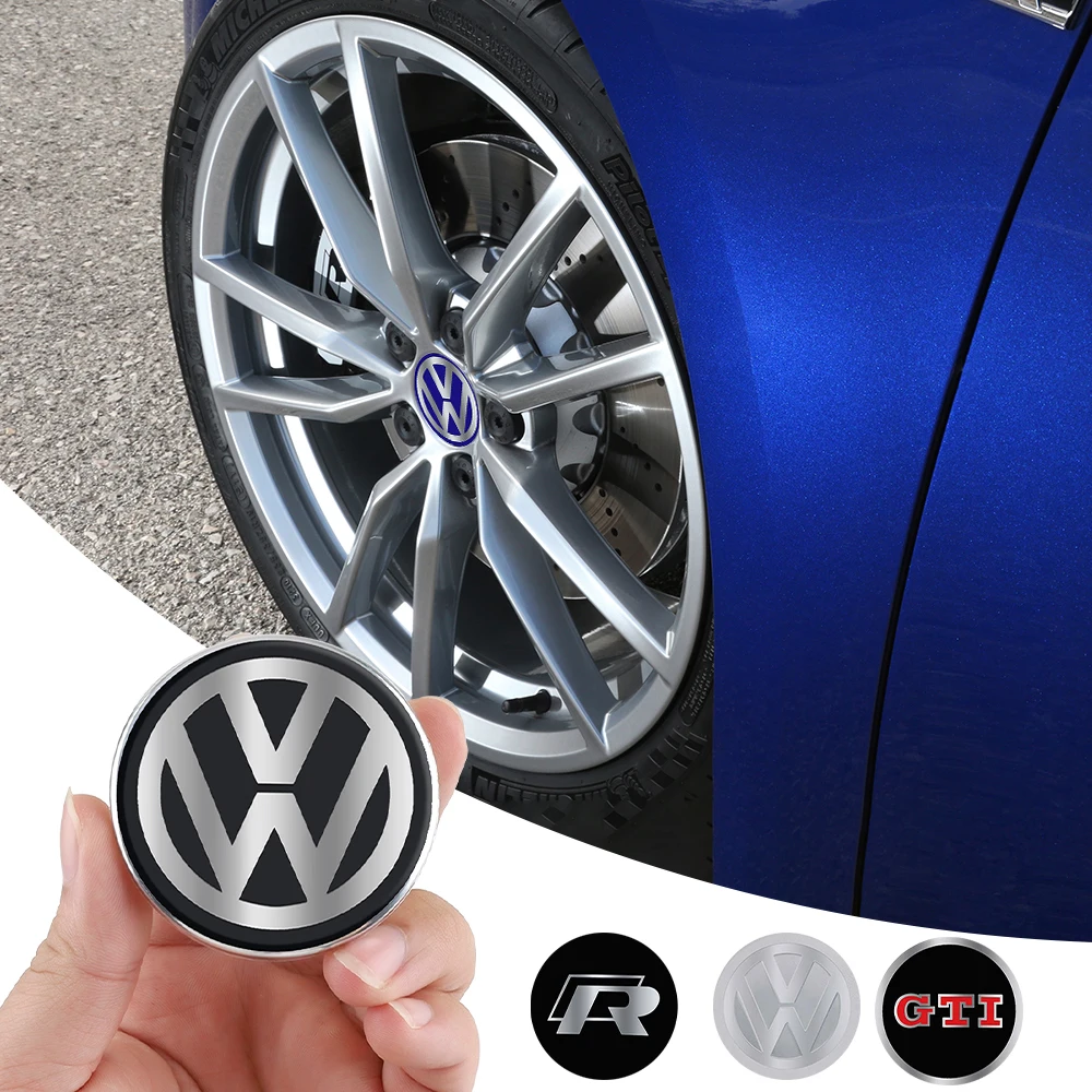 60/63/68mm Car Wheel Center Hub Cap Wheel Cover Sticker For Volkswagen VW GTI Golf 7 Passat B6 Jetta Touran CC Rline Polo Caddy