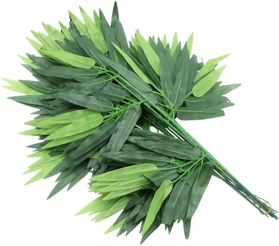 40cm Lifelike Bamboo Leaves Artificial Fake Green Plant Bamboo Branch for Christmas Garden Wedding Decoration Home Office - Detail 1