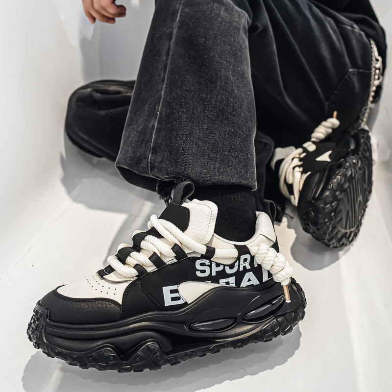 Dad Shoes Sneakers for Men Ins Fashion Couple Thick Sole Heightened Casual Sports Shoes Flat Platform Leisure Trendy Shoes