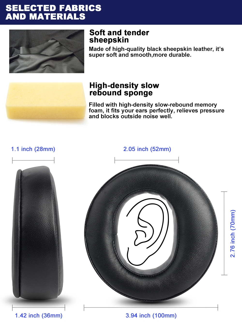 Ear Pads For Beyerdynamic CUSTOM ONE PRO PLUS DT770 DT880 PRO DT990 PRO MMX 300 Sheepskin earmuffs Perforated Sheepskin dermis