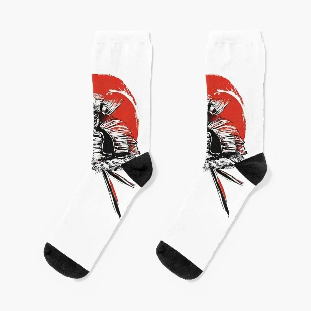 Sunset Samurai Warrior Socks Lots kids Stockings man hiking Men Socks Luxury Brand Women's