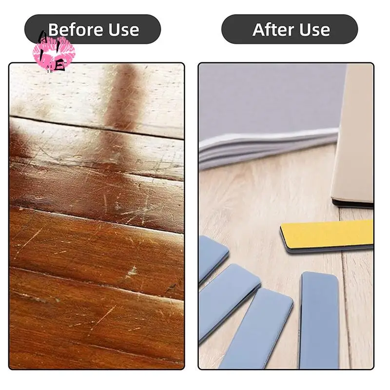 A11E-8Pc Furniture Glides Rectangle Furniture Sliders 25Mm X 100Mm Self Adhesive Furniture Moving Sliders For Floor Protector