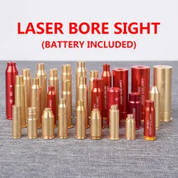 With Battery Tactical 12GA 20GA .223 7.62x54 7.62x39 9mm Cartridge Red Laser Bore Sight Boresighter Laser Collimator