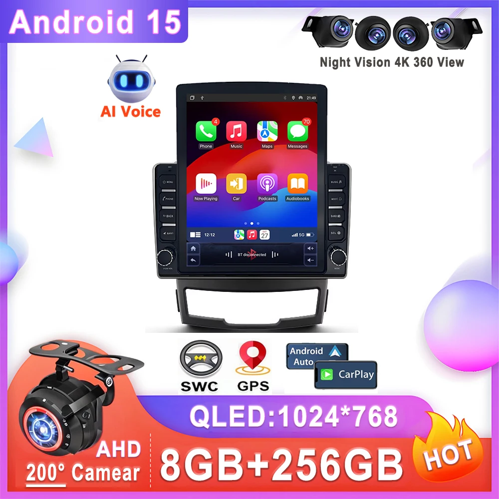 

9.7" Android 15 For SsangYong Korando 3 Actyon 2 2010 - 2013 Car Radio Multimedia Video Player Navigation stereo GPS Screen
