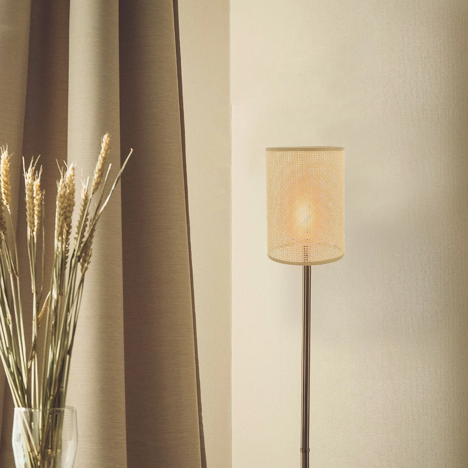 

2Pcs Woven Rattan Lamp Shades Rustic Pendant Light Covers Durable Lamp Shade for Table Lamps Ceiling Lamps Woven Lampshade