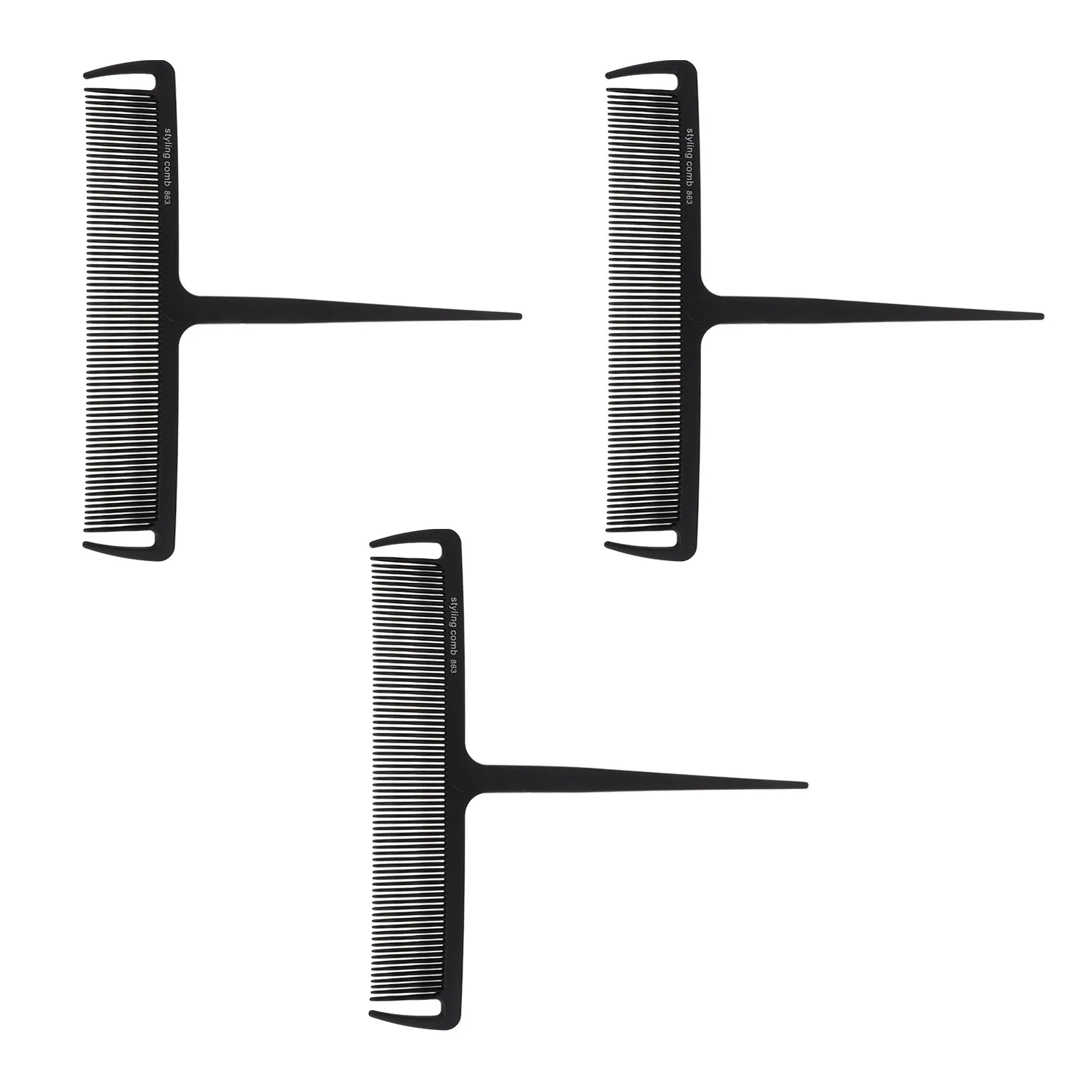 3Pcs Professional Highlighting Comb Hair Separating Sectioning Tool Long Handle Rat Tail Balayage Hair Coloring Comb for Salon