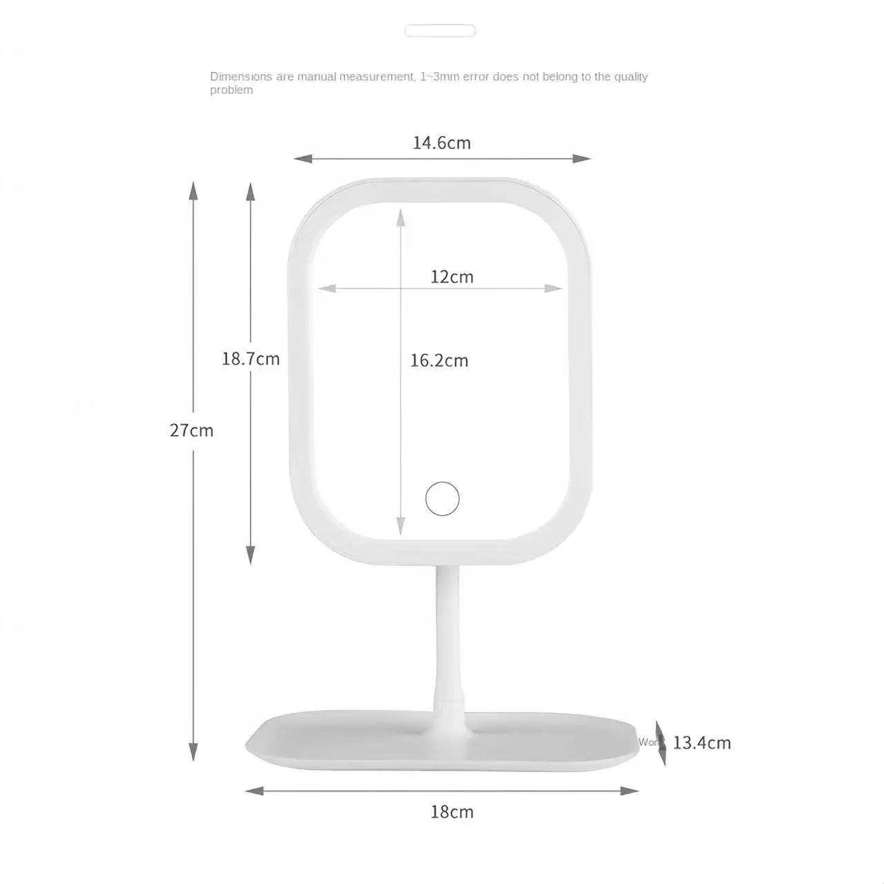 Espelho de maquiagem LED, regulável em 3 cores. Pode ser ampliado cinco vezes, espelho de toque, espelho de maquiagem de quarto feminino, espelho de maquiagem de mesa