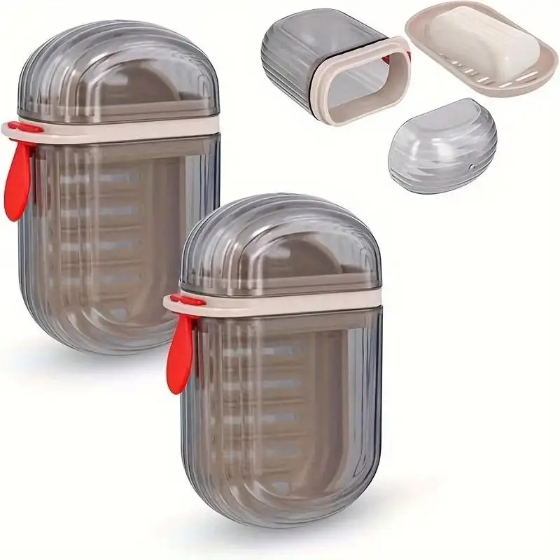Portable Sealed Drainable Soap Box With Lid Small Soap Case Bathroom Tray Container For Camping Travel Outdoor Bathroom Use