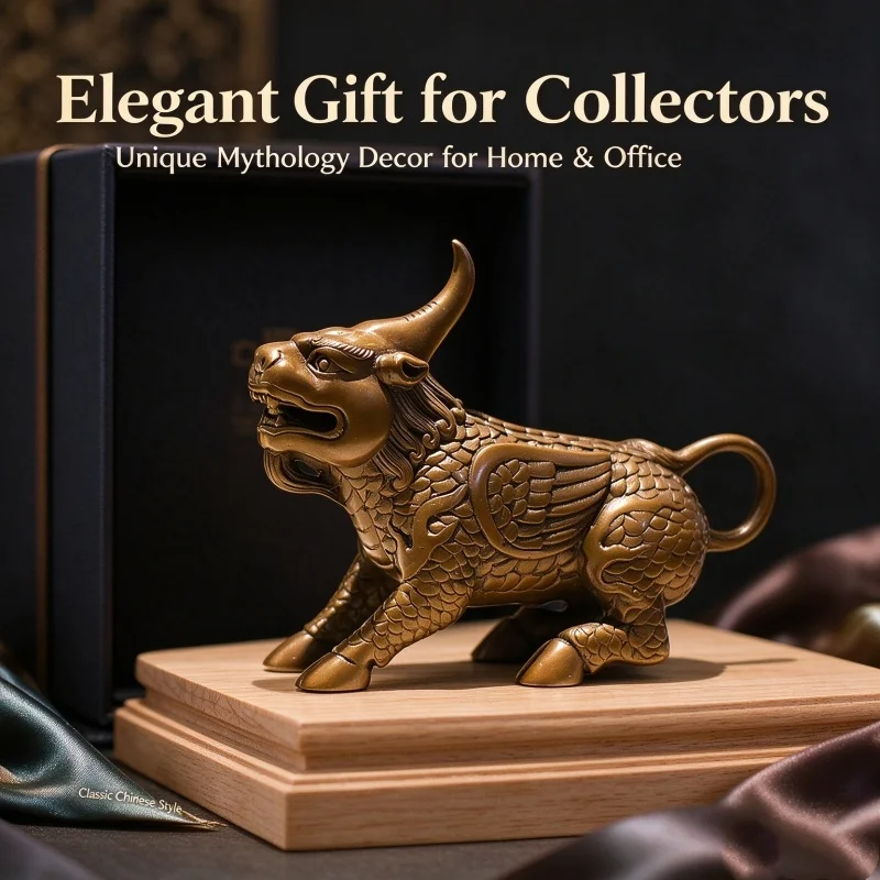 Xiezhi Statue Chinese Justice Beast Figurine Desktop Decoration Collectible Brass Ornament Gift For Lawyer Judge Home Decor