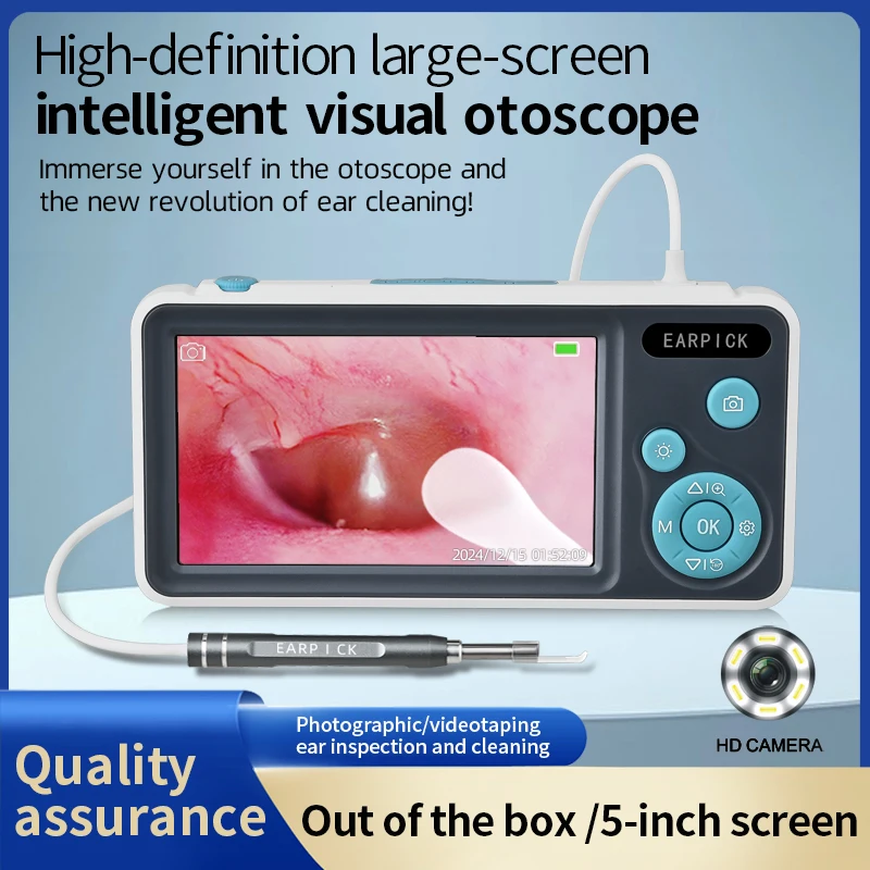 5Inch 3.9mm 720P EarPick Endoscope Camera Ear Wax Removal Otoscope Inspection Earscope Cleaner Ear Camera