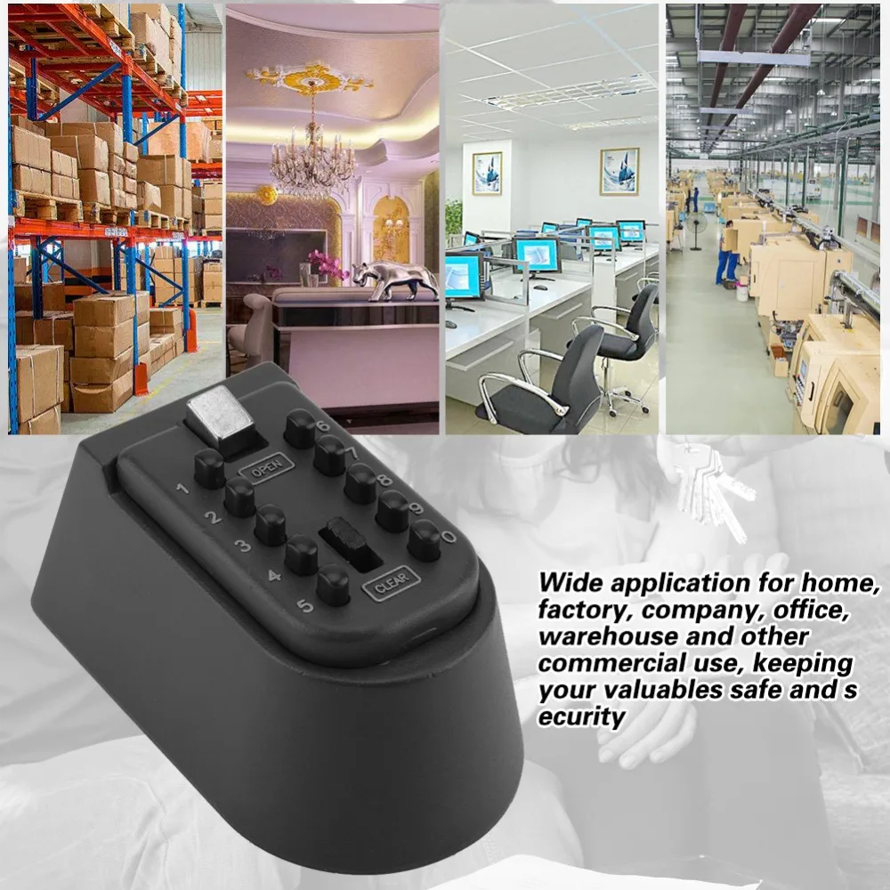 Security accessory Aluminum alloy Key Box Wall mounted Keypad type Password Box Password lock Sturdy build Lock Box Hotel use
