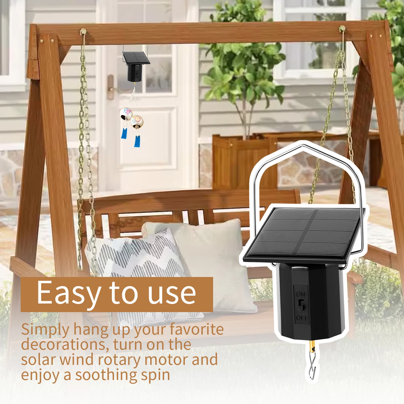 Hanging Rotating Motor Rotating Battery or Solar Wind Spinner Motor for Home Garden Lawn Wind Chimes Disco Balls Spinners 1/2Pcs