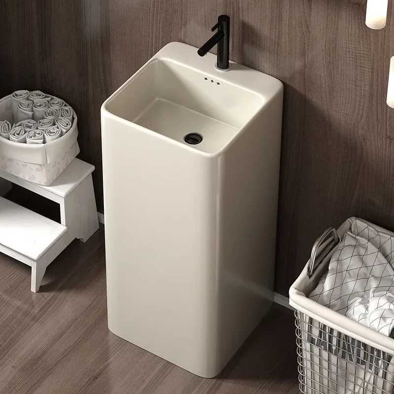 TAO Matte column basin Floor-to-ceiling washbasin Orange ceramic basin Red