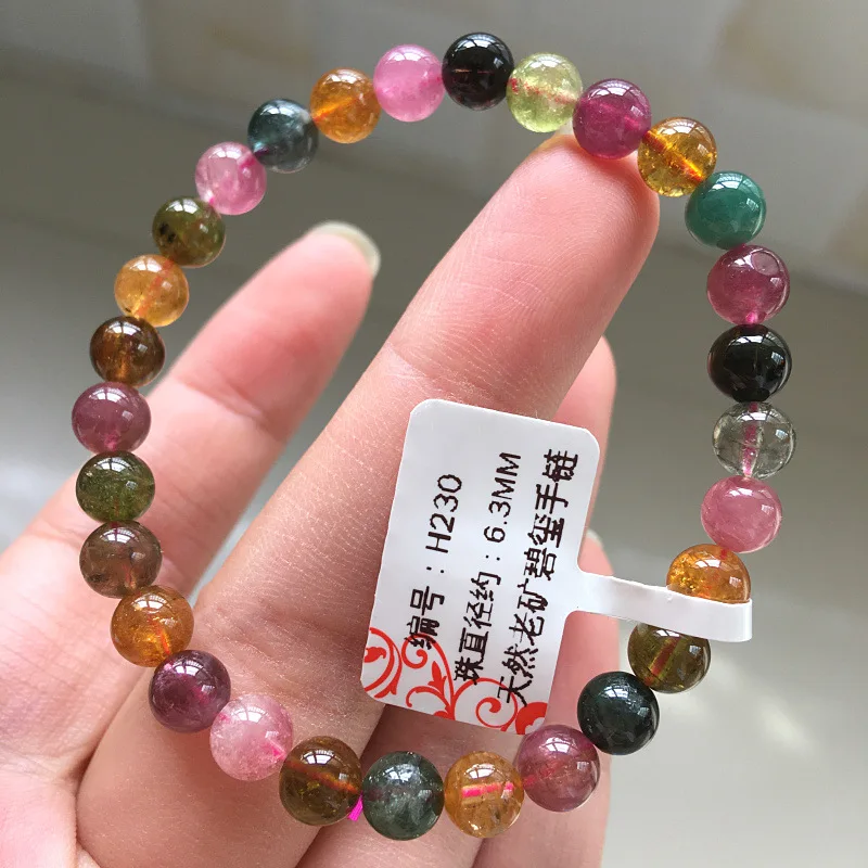 

Natural Brazilian Processed Single Circle Candy Tourmaline Women Bracelet