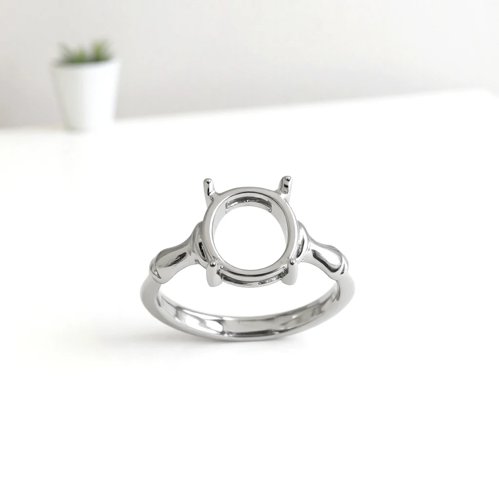 2Pcs Brass Ring Base Semi Mount, 12x10mm Oval Ring Mounting, 4 Prong Ring Blanks,Finger Compone For Diy Jewelry Gemstone Setting