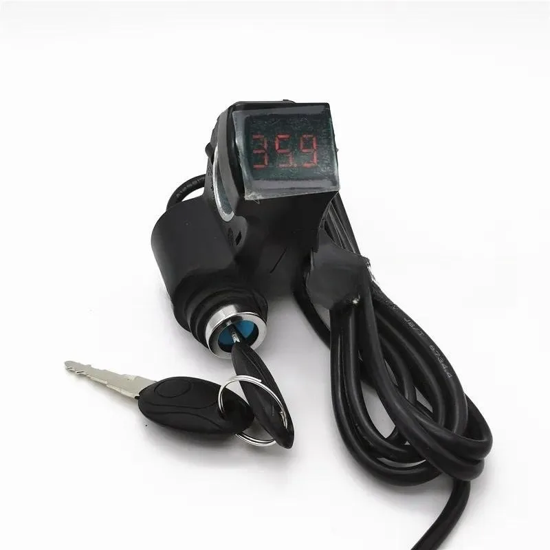 Electric Vehicle Thumb Throttle 0-99V Digital Display Voltage Red Screen Finger Dial Live Door Lock Universal Turn Handle
