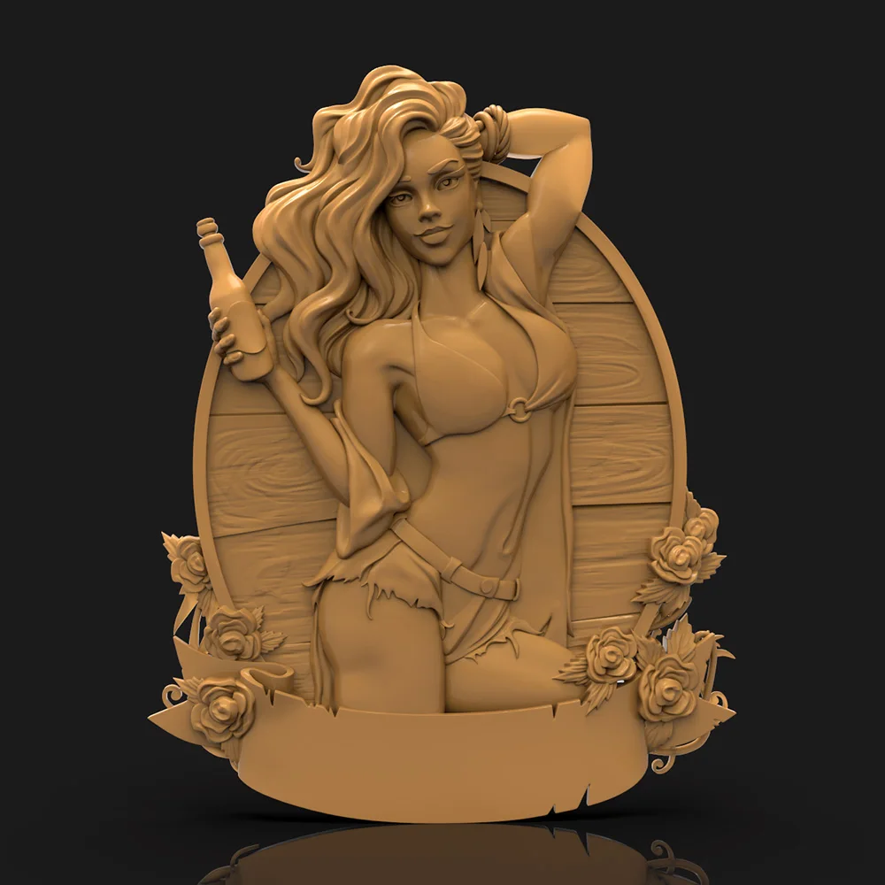 3D Model STL File for CNC Router Laser & 3D Printer a Girl decor