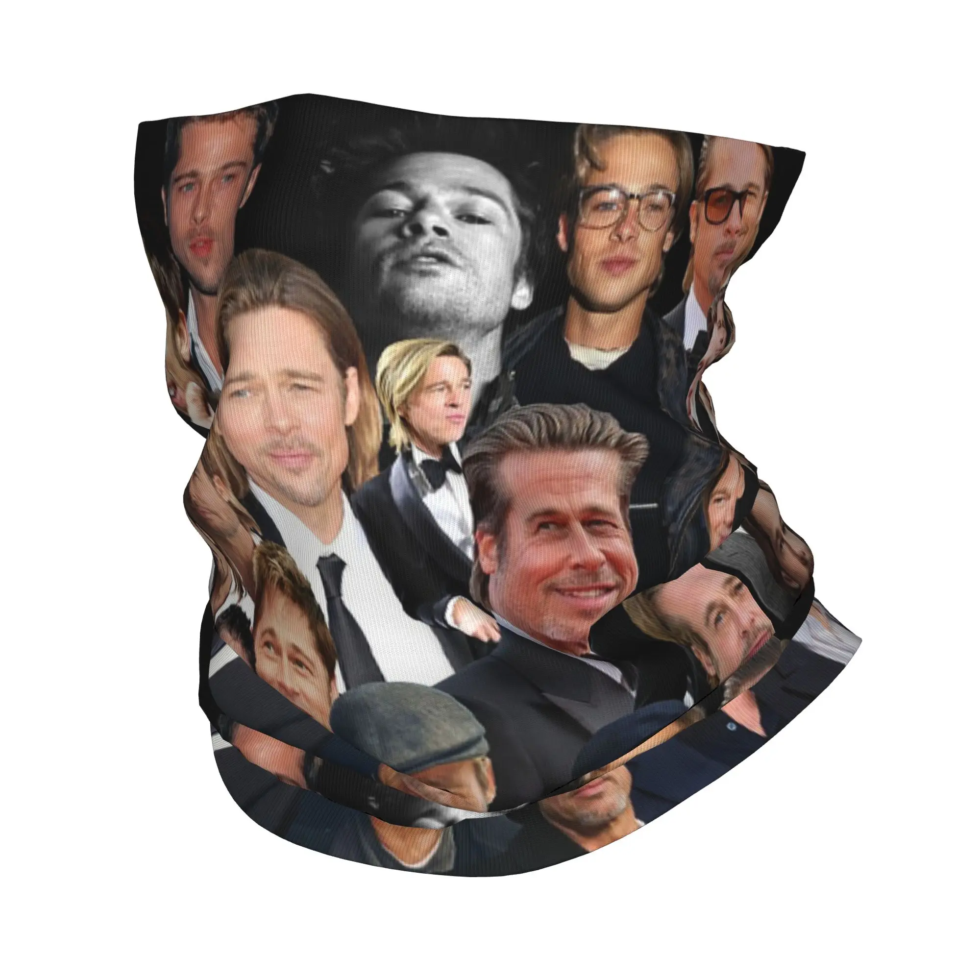 Brad Pitt Sexy Collage Bandana Neck Gaiter Printed Face Scarf Warm Headwear Riding For Men Women Adult Winter
