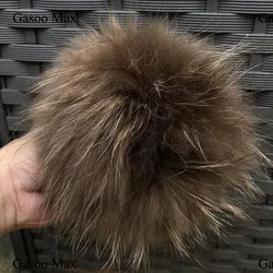 1PCS Big Size 15cm DIY Real Fox Fur Pompoms Raccoon Fur Pom Poms Balls Natural Fur Pompon For Hats Scarves Hair Accessories