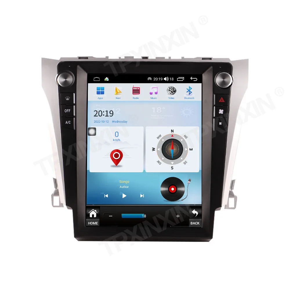 Android 14 CarPlay 12.1 Inch HD Vertical Screen Car Radio For Toyota Camry 2013-2017 Multimedia Player GPS Navigation Head Unit