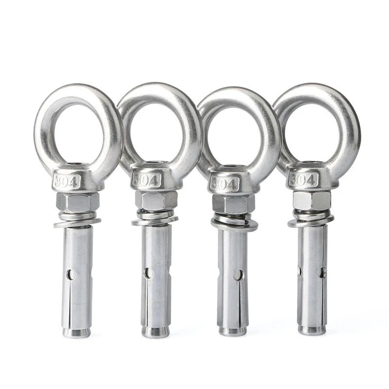 304Stainless Steel Sleeve Anchor Concrete Expansion Eye Bolt Installation Artifact Hook Long Universal Ring Expansion Screws