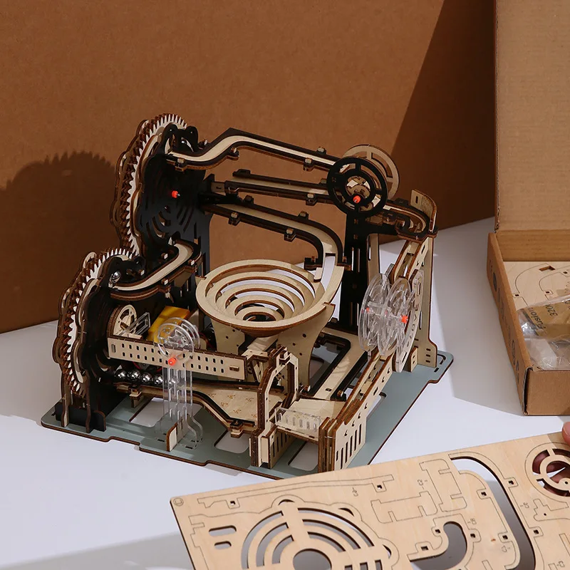 

3D Wooden Mechanical Marble Run Puzzle - Educational Kids' Toy, Simulated 3D Track Decorative Model