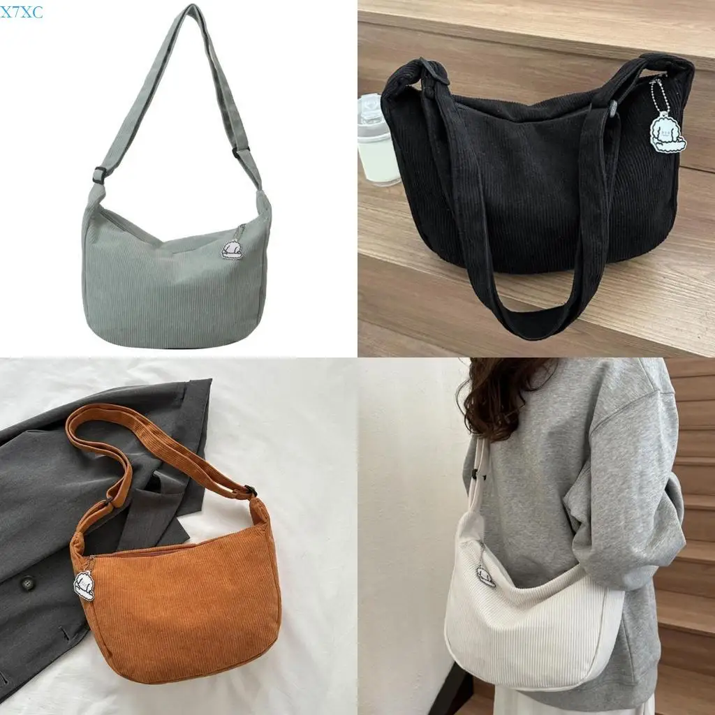 

X7XC Women Shoulder Bag Simple Dumplings Bag Korean Styles Bag Shopping Bag Japanese Crossbody Bag for Daily