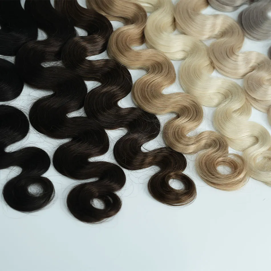 الجسم موجة أنا تلميح وصلات شعر شعر الإنسان ريمي الانصهار وصلات شعر طبيعي مستقيم قبل المستعبدين وصلات شعر 12-26 بوصة