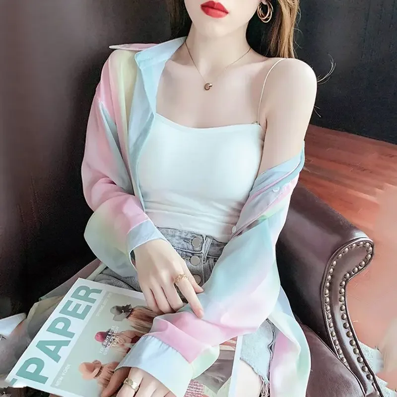 Chiffon Full Long Sleeve Shirts & Blouses for Women Summer Blouse Youthful Elegant Woman Top Clothes High Quality Xl Streetwear