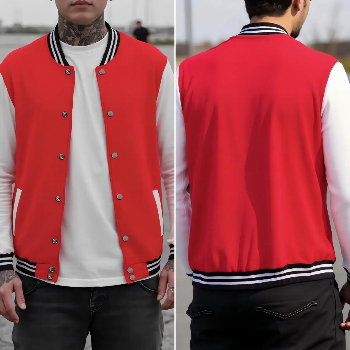 

Красочная мужская бейсбольная форма в американском стиле, универсальные повседневные куртки, хлопковая свободная одежда унисекс, осенняя мужская спортивная одежда