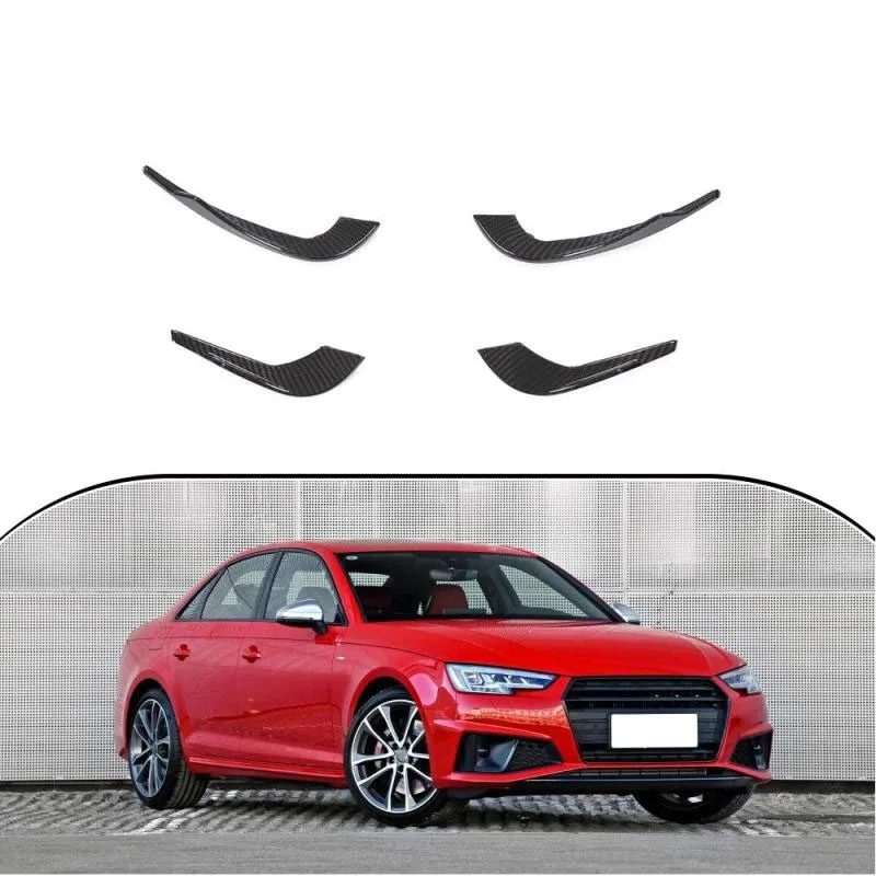 For 2019 Audi A4 B9 SLine S4 Sedan Fangs Dry Carbon A4 B9 S4 Front Bumper Fins Canards