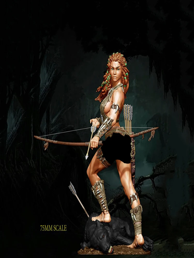 

1/24 ANCIENT Primeval archer WOMAN Resin figure Model kits Miniature gk Unassembly Unpainted