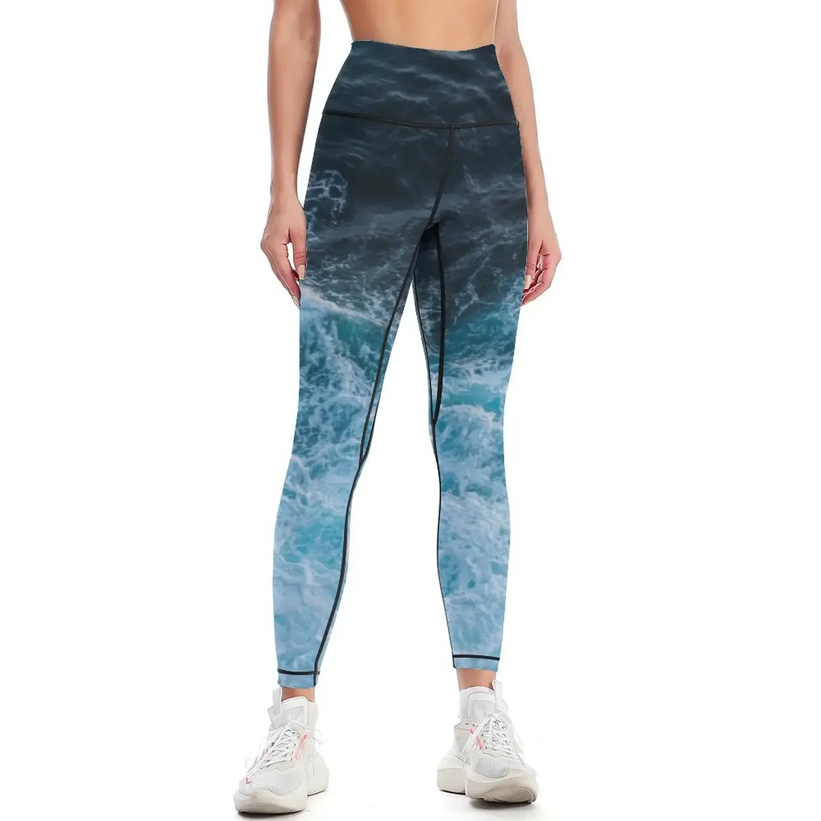 

Blue Ocean Waves Leggings legging push up sports tennis for legging pants raises butt leggins push up woman Womens Leggings