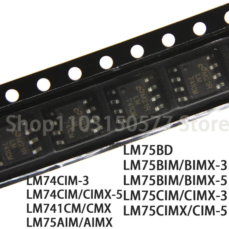 1 pièce LM74CIM-3 LM74CIM/CIMX-5 LM741CM/CMX LM75AIM/AIMX LM75BD LM75BIM/BIMX-3 LM75BIM/BIMX-5 LM75CIM/CIMX-3 LM75CIMX/CIM-5-SOP8